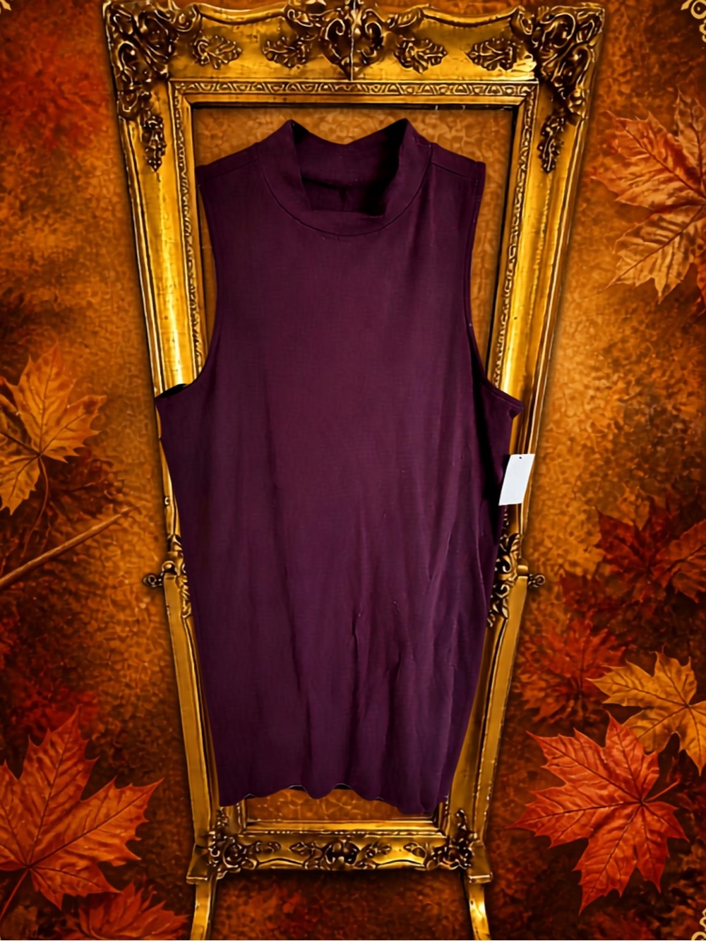 Torrid Sleeveless Mock Neck mini dress in Deep Plum